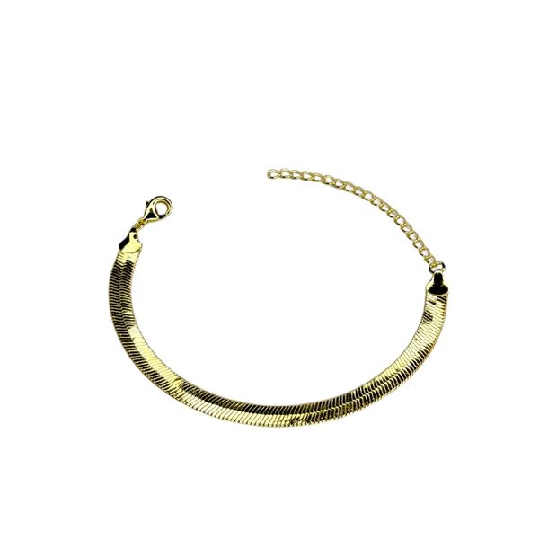 Pulseira Laminada 6 mm Banhado A Ouro 18K