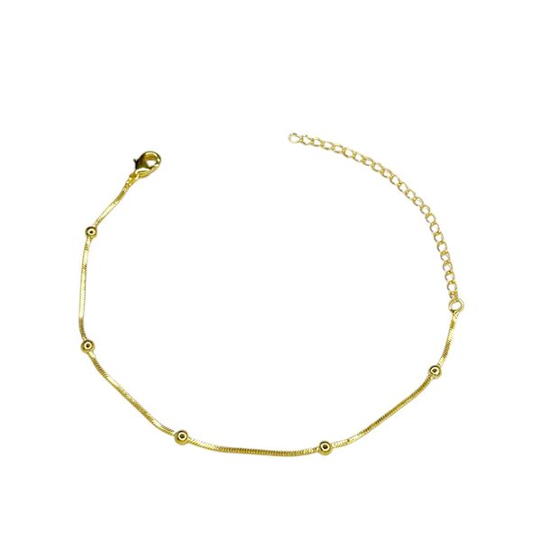 Pulseira Bolinha Rato Quadrada Espaçada Banhado A 18K
