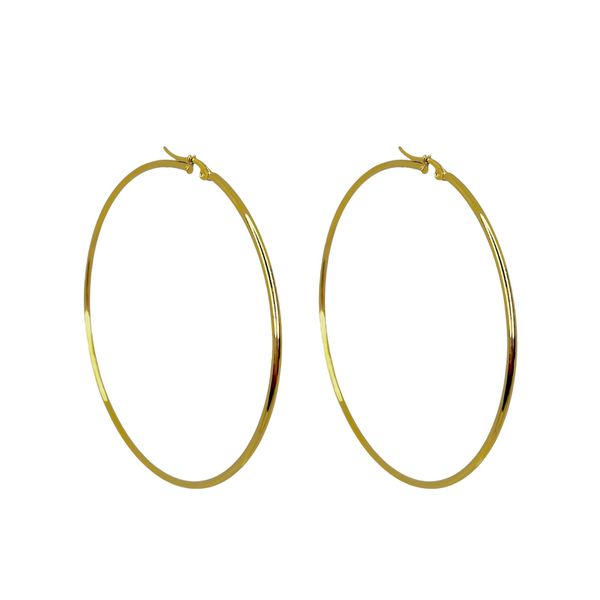 Brinco Argola Click Número 8 Aço Dourado