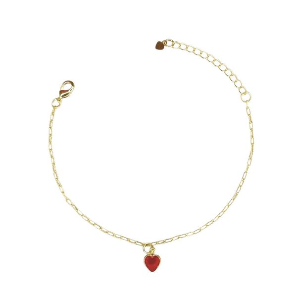 Pulseira Cartier Coração Vermelho Banhado a Ouro 18K