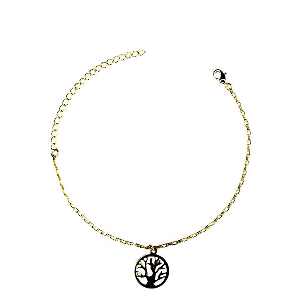 Pulseira Árvore Coração Zircônia Banhado A Ouro 18k