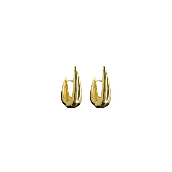 Brinco Gancho Liso Banhado A Ouro 18K