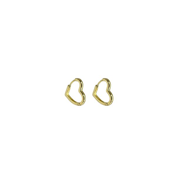 Brinco Argola Coração Banhado A Ouro 18K