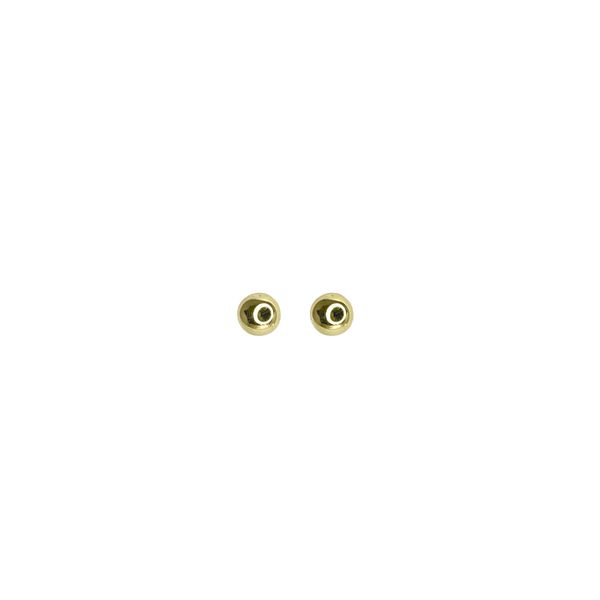 Brinco Bolinha Lisa Banhado A Ouro 18K