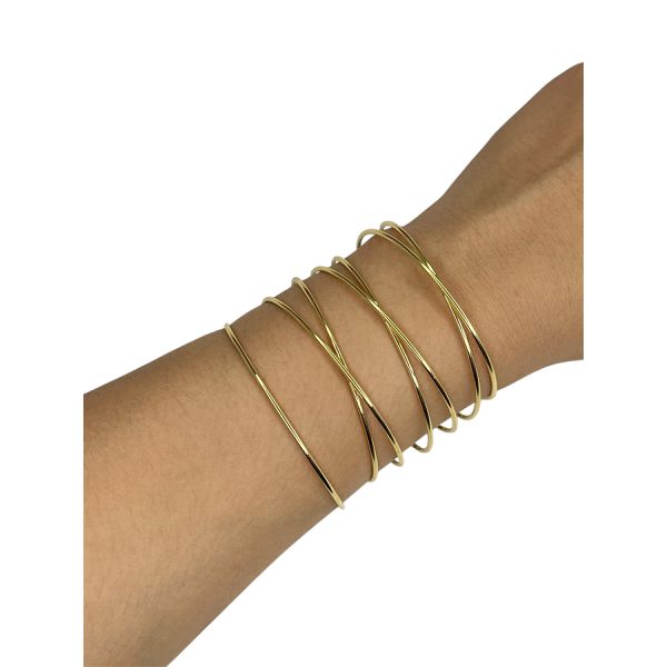 Pulseira Bracelete Fio X Banhado A Ouro 18K