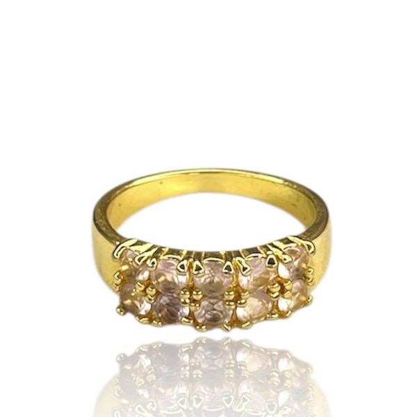 Anel Tela Cristal Zircônia Banhado A Ouro 18k