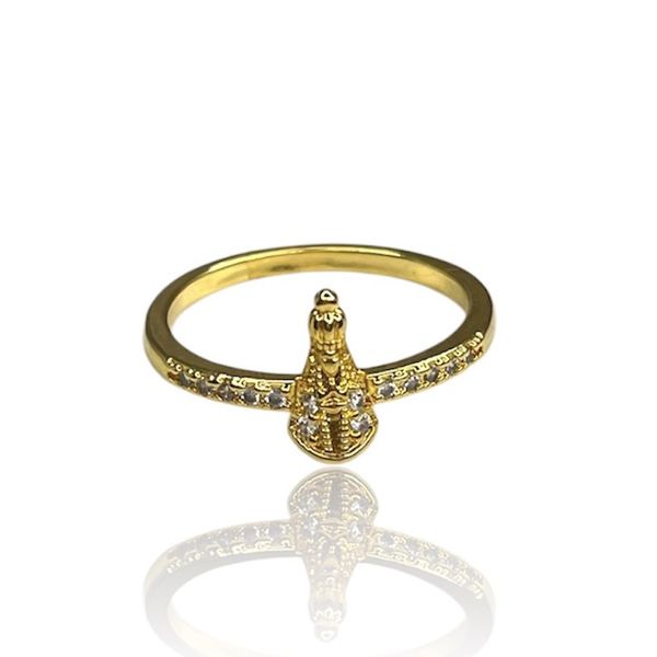 Anel Nossa Senhora Cravejado Banhado A Ouro 18k