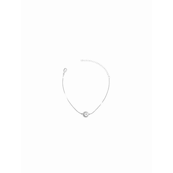 Pulseira Malha L90 Pérola Única Banhado A Prata 925