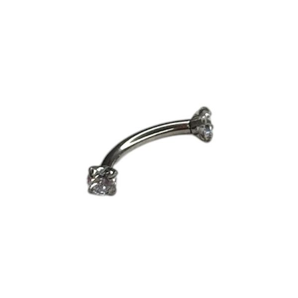 Piercing Sobrancelha Strass Aço Inoxidável 