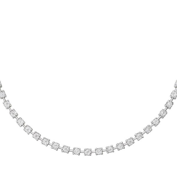 Colar Riviera Cristal Banhado A Prata 925