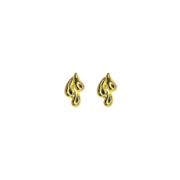 Brinco Três Gotas Lisa Banhado A Ouro 18K