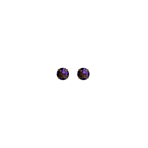 Brinco Diamante Roxo Banhado A Ouro 18K