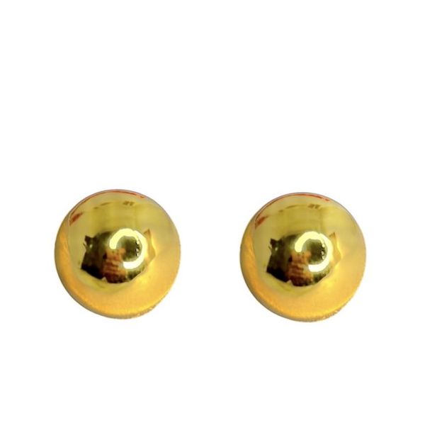 Brinco Bola Lisa AB Banhado a Ouro 18K