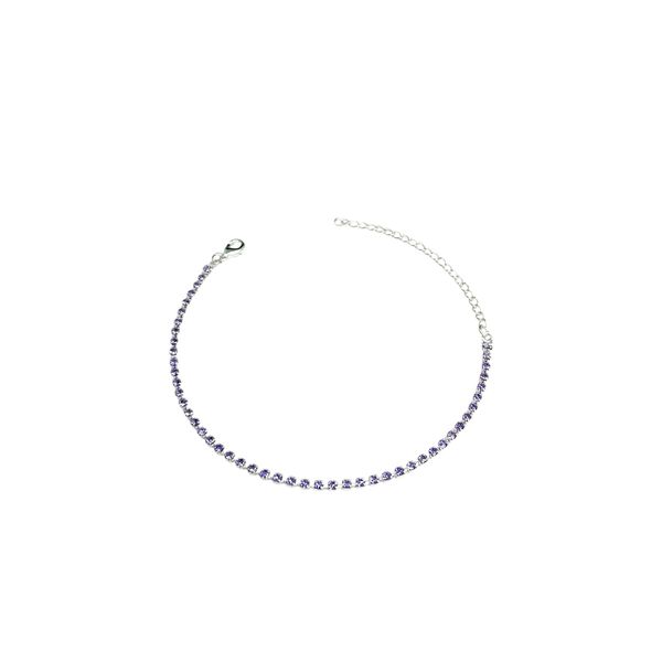 Pulseira Riviera Lilás Banhado A Prata 925