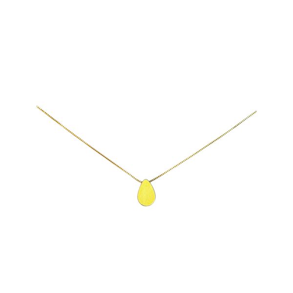Colar Gota Lisa Passante Banhado A Ouro 18K