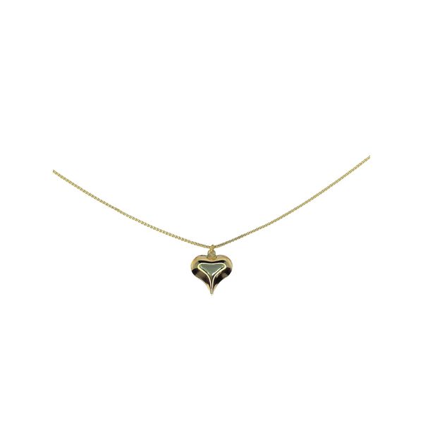 Colar Coração Pontiagudo Banhado A Ouro 18K