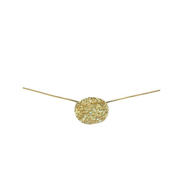 Colar Botão Textura Banhado A Ouro 18K