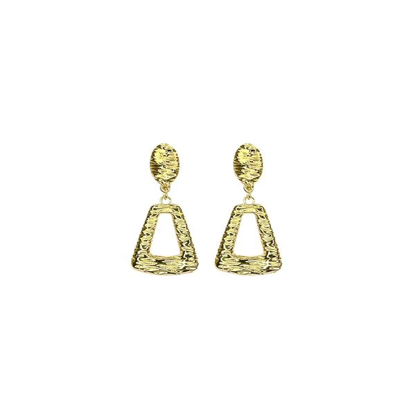 Brinco Glam Textura Banhado a Ouro 18K
