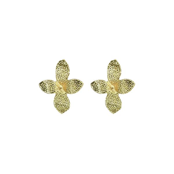 Brinco Flor Glamour Banhado a Ouro 18K