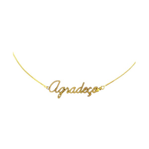 Colar Agradeço Banhado A Ouro 18K