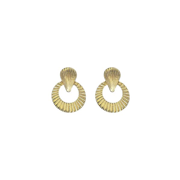Brinco Frontal Frisado Banhado a Ouro 18K