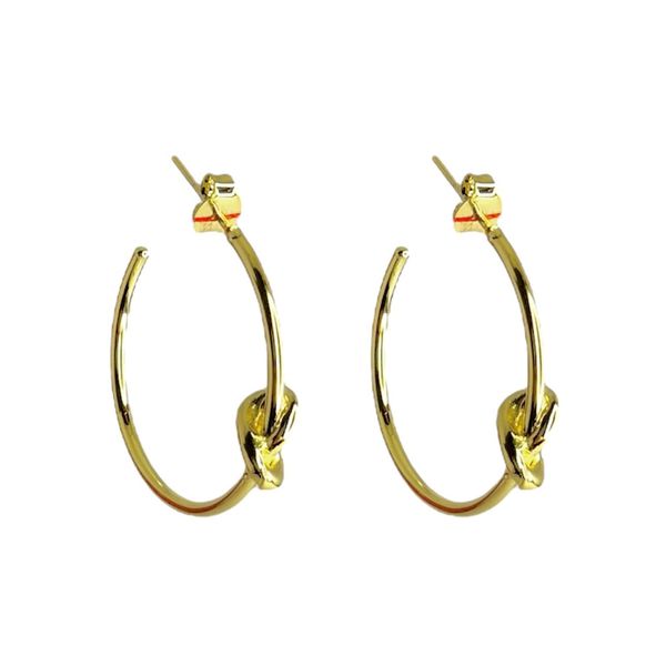 Brinco Argola Laço Banhado a Ouro 18K 
