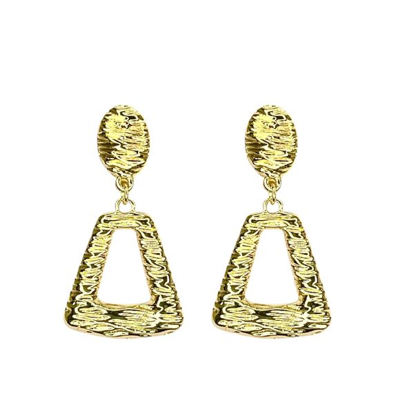 Brinco Glam Textura Banhado a Ouro 18K