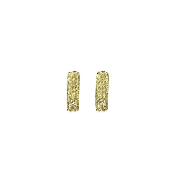 Brinco Palito Pedra Gloss Banhado a Ouro 18K