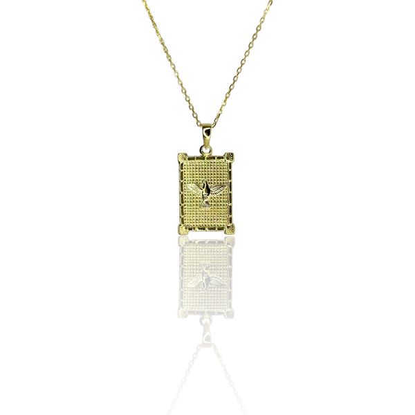 Pingente Espírito Santo Moldura Banhado A Ouro 18K
