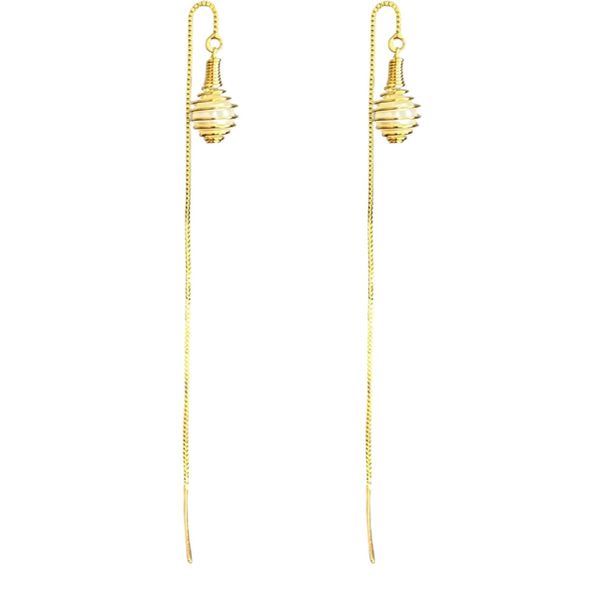 Brinco Costura Armadura Enrolada banhado A Ouro 18K