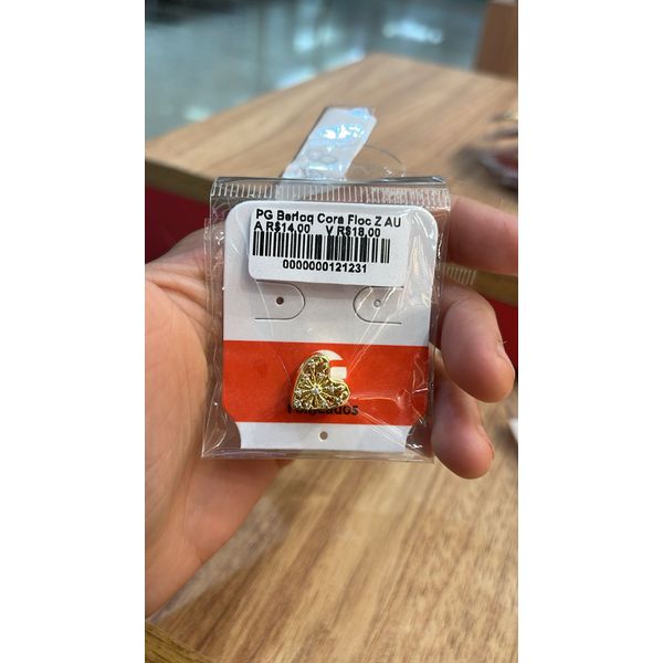 Pingente Berloque Coração Flocos Zircônia Banhado A Ouro 18K