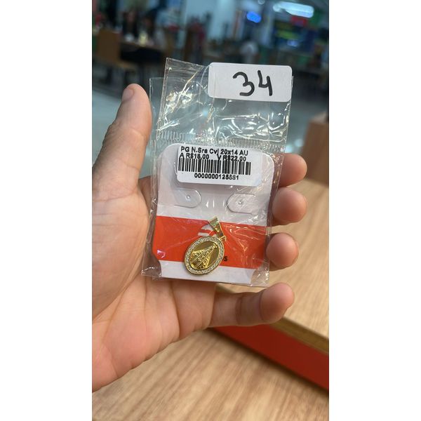 Pingente Nossa Senhora Cravejado Banhado A Ouro 18K