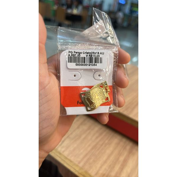 Pingente Pergaminho Cristo Banhado A Ouro 18K