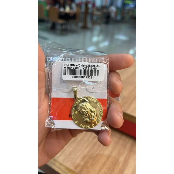 Pingente O Senhor É Meu Pastor Cristo Banhado A Ouro 18K
