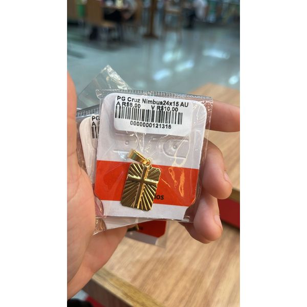 Pingente Cruz Nimbus Banhado A Ouro 18K