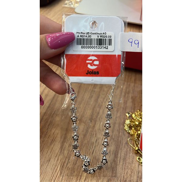 Pulseira Flor 2D Contínuo Banhado A Prata 925