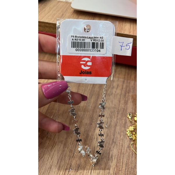 Pulseira Borboleta Laço Interno Banhado A Prata 925