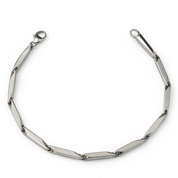 Pulseira Espelhada Fecho Lagosta Banhado Aço Inoxidável.