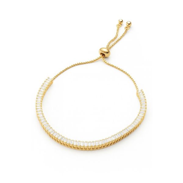 Pulseira Gravatinha Cravejada Zircônia Banhado A Ouro 18K