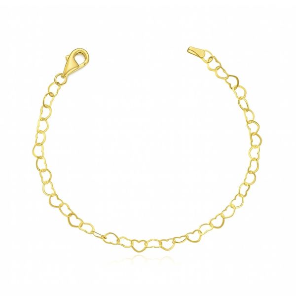 Pulseira Infantil Coração Vazado Banhado a Ouro 18K