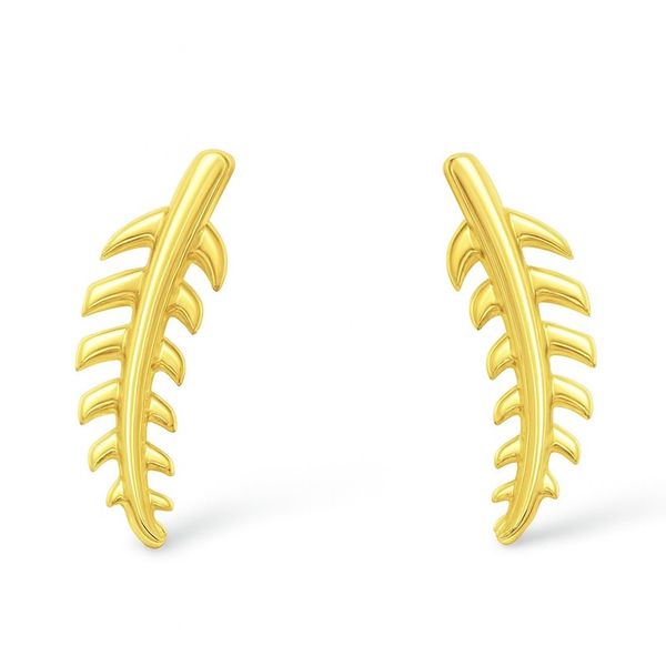 Brinco Folha Vazada Banhado a Ouro 18K