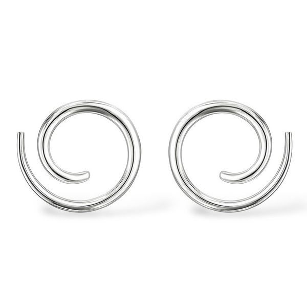 Brinco Aspiral Grande Banhado a Prata 925