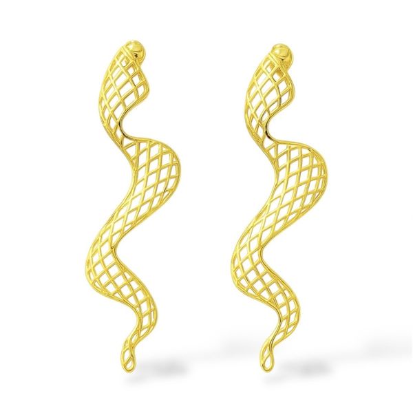 Brinco Serpentinha Banhado a Ouro 18K