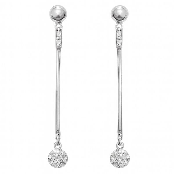 Brinco Palito Strass Banhado a Prata 925