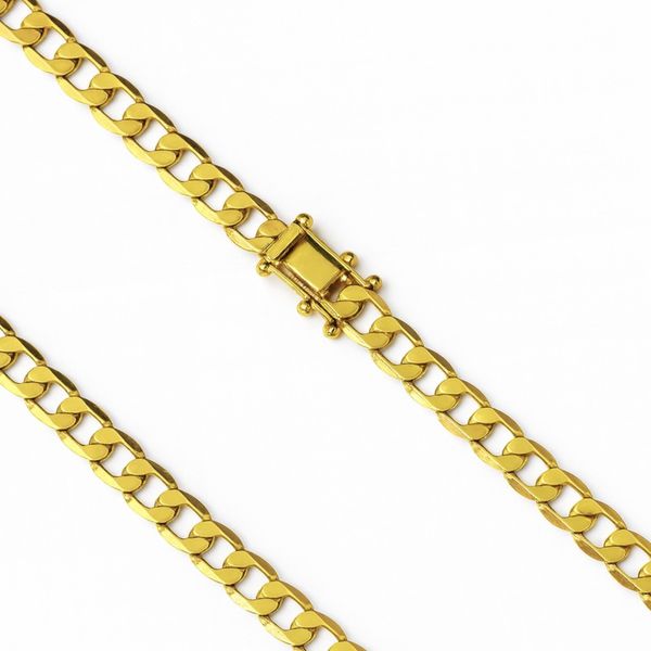 Corrente Grumet Gaveta Trava Dupla Banhado A Ouro 18k.