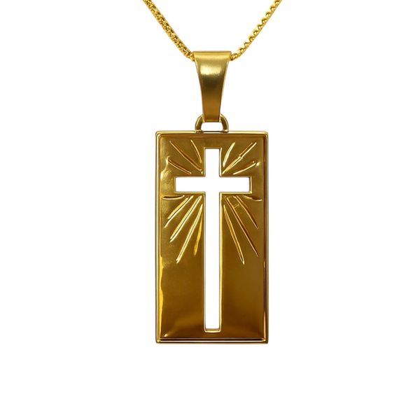 Pingente Cruz Nimbus Vazado Banhado A Ouro 18k