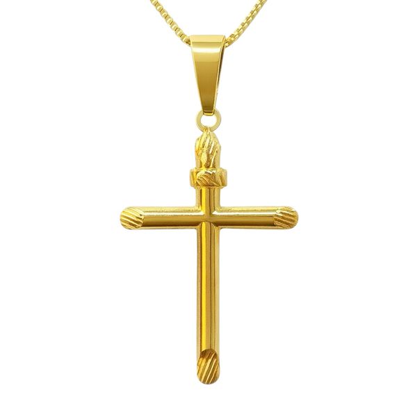 Pingente Cruz Palito Banhado A Ouro 18K