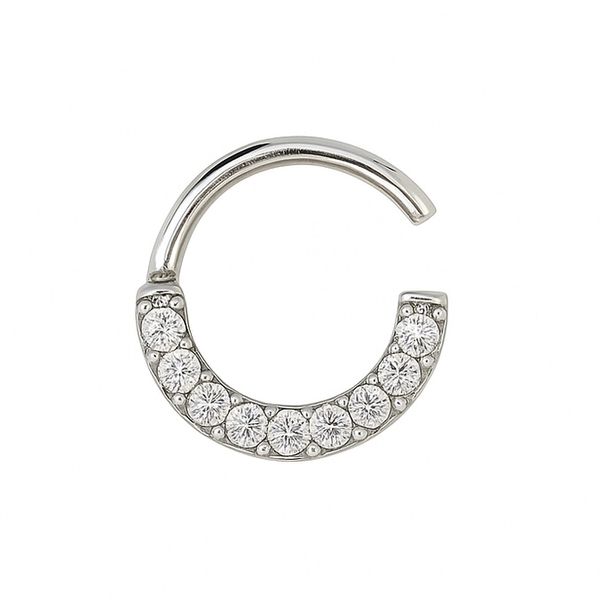Piercing Nariz Argola Pequeno Cravejada Aço Inoxidável