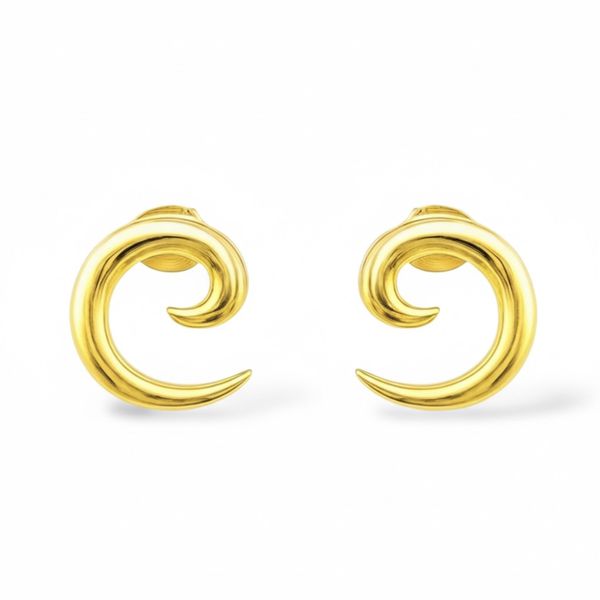 Brinco Espiral Pequeno Banhado a Ouro 18K 