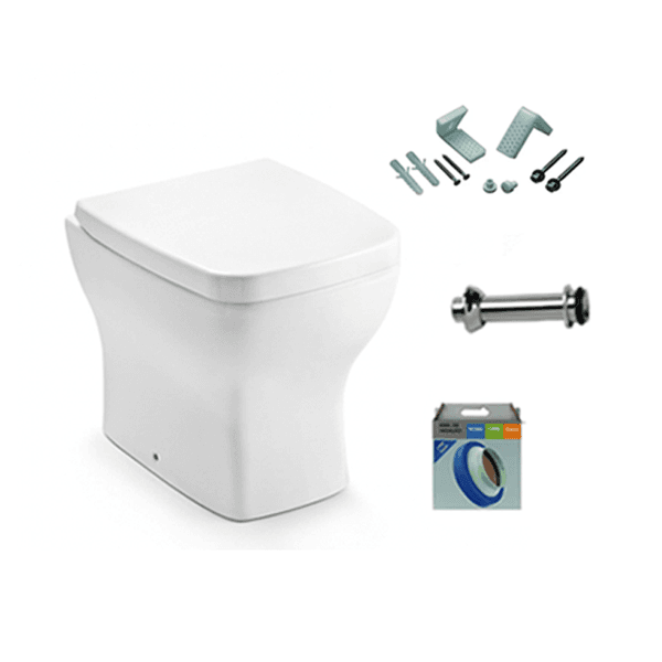 Kit Bacia Convencional Boss Branco Incepa + Complementos de Instalação e Assento Soft Close